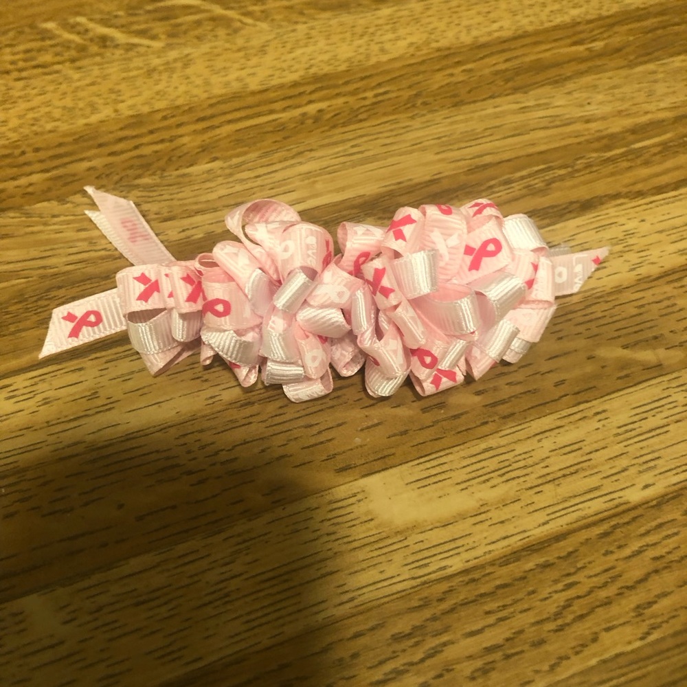 October is Breast Cancer Awareness Month - Ribbon Hair clip.